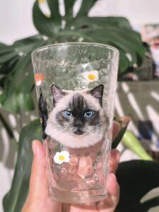 custom acrylic painted glass cup