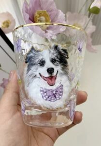custom acrylic painted glass cup