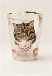 custom acrylic painted glass cup